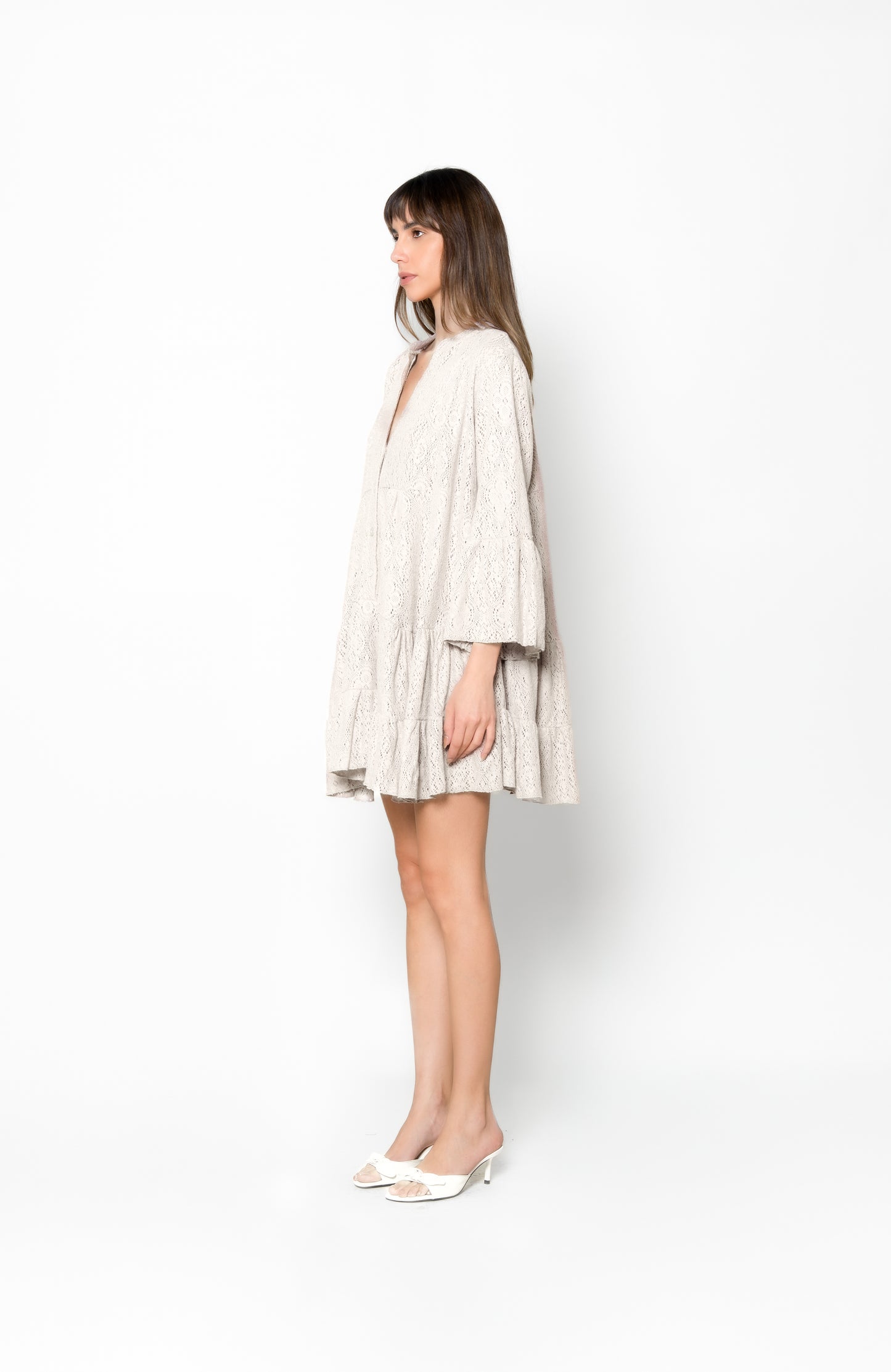 Marbella Dress White - Crochet Knit