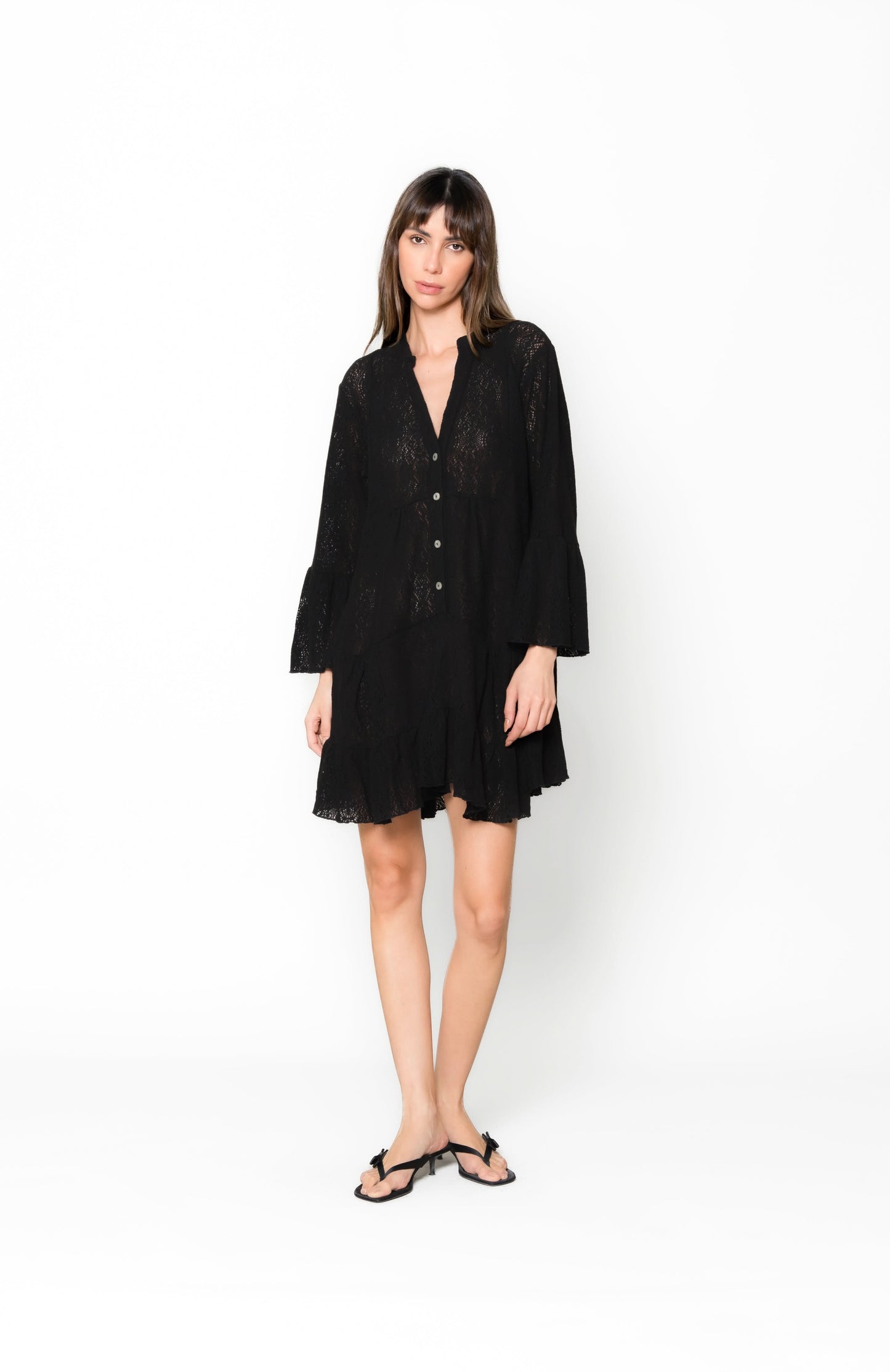 Marbella Dress Black - Crochet Knit