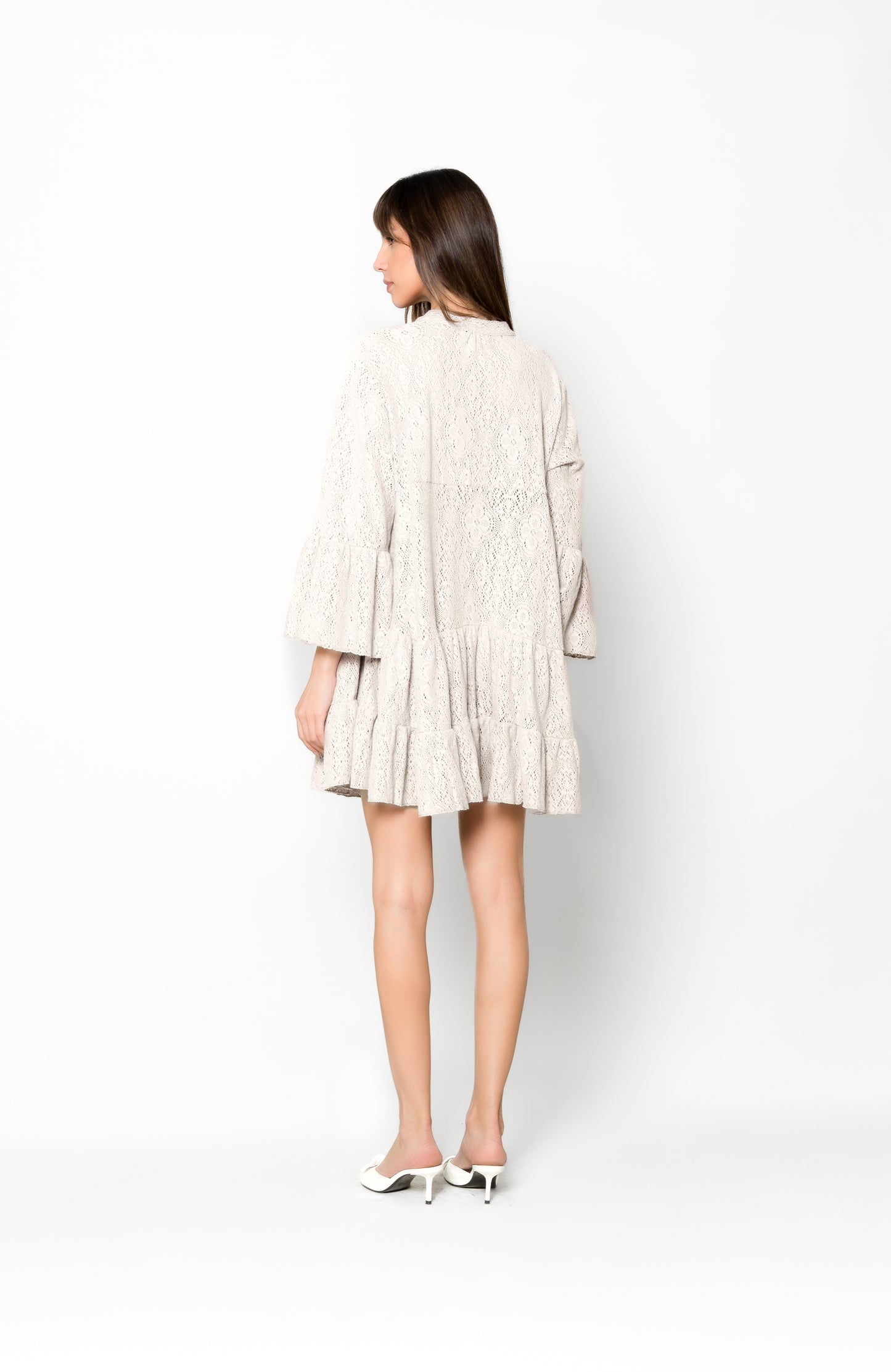 Marbella Dress White - Crochet Knit