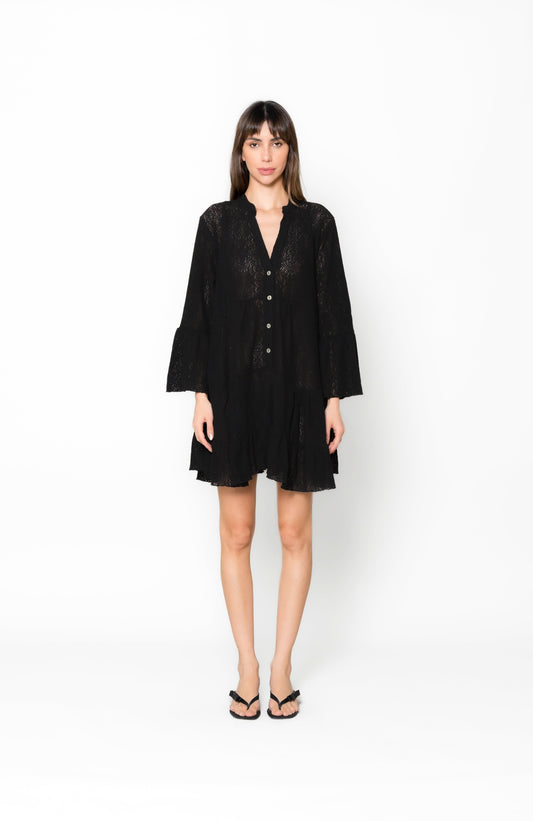 Marbella Dress Black - Crochet Knit