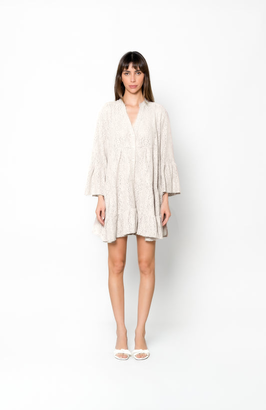 Marbella Dress White - Crochet Knit