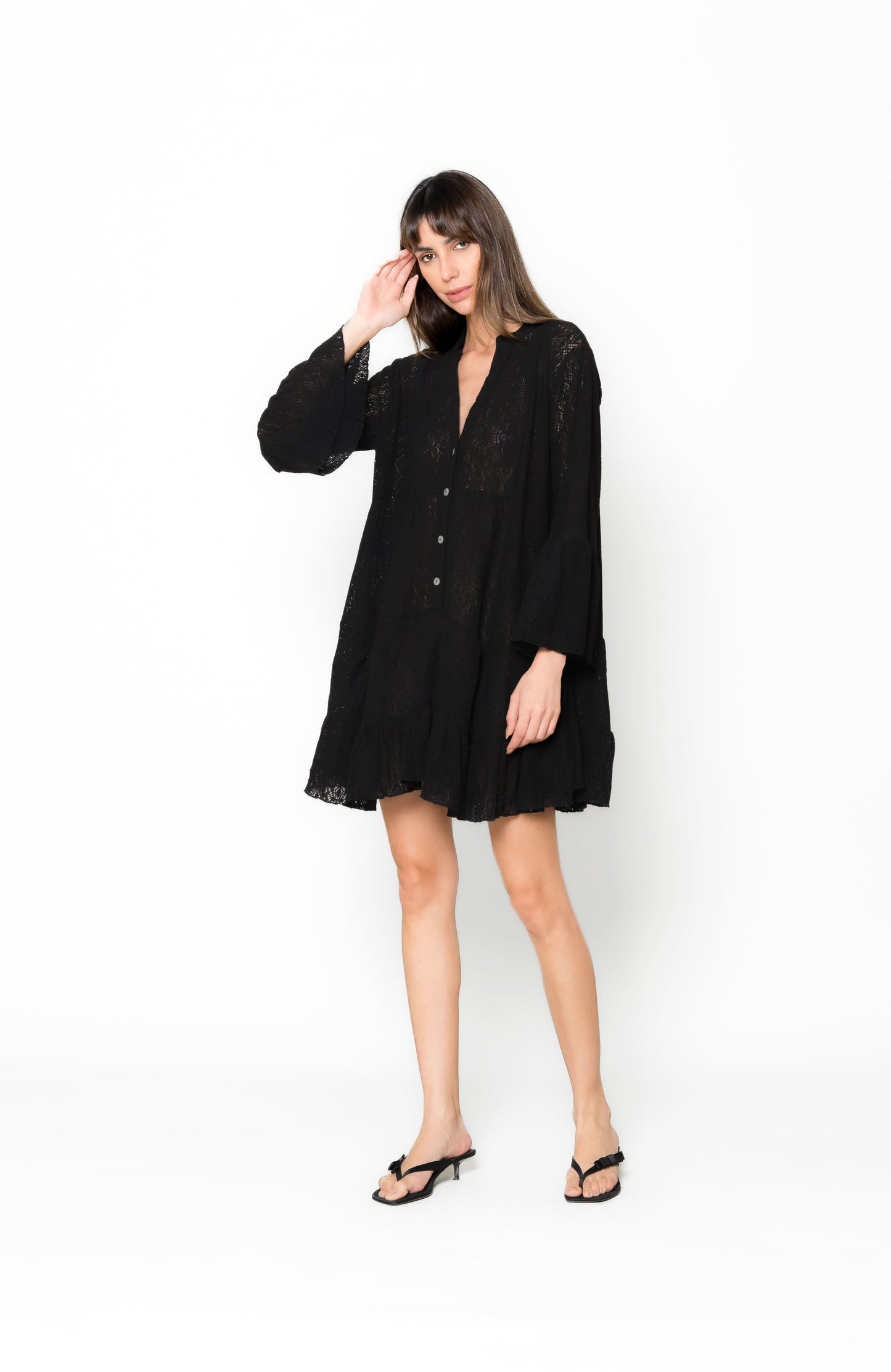 Marbella Dress Black - Crochet Knit