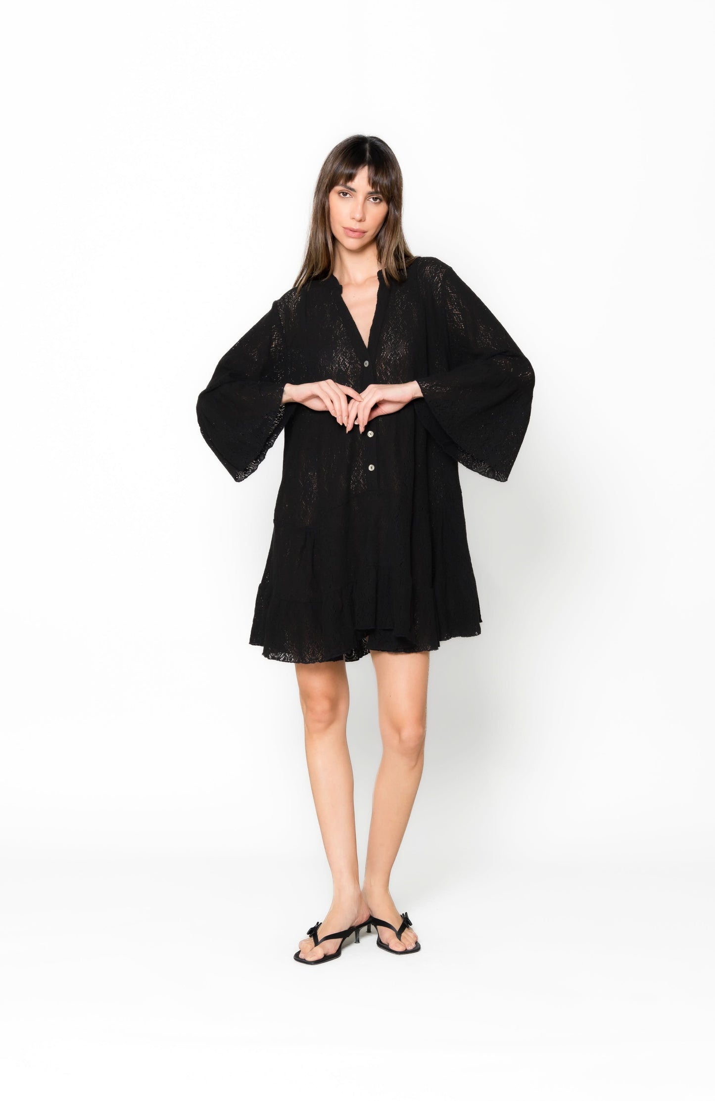Marbella Dress Black - Crochet Knit
