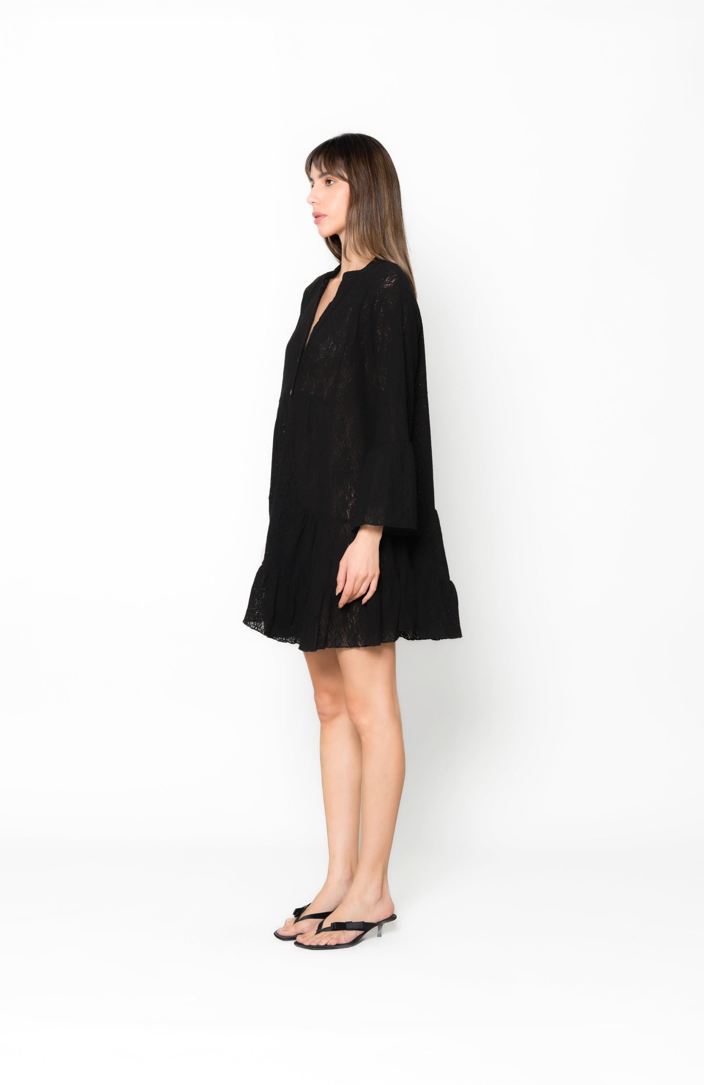 Marbella Dress Black - Crochet Knit