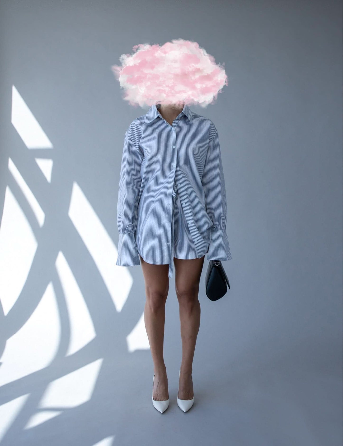 Moore Shirt / Shirt Dress - White Striped