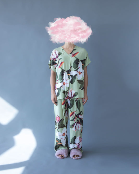 Short Sleeve PJ Set Green Dream