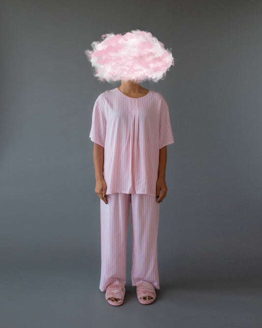 Short Sleeve PJ Pink Stripe