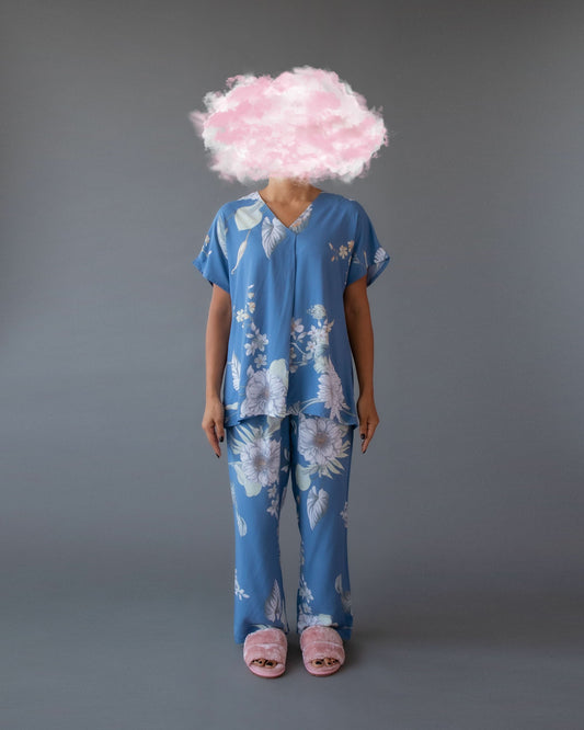 Short Sleeve PJ Blue Floral